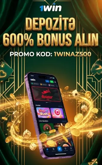 1win promosiya banneri – ilk 4 depozit üzrə 500–600% bonus təklif edilir